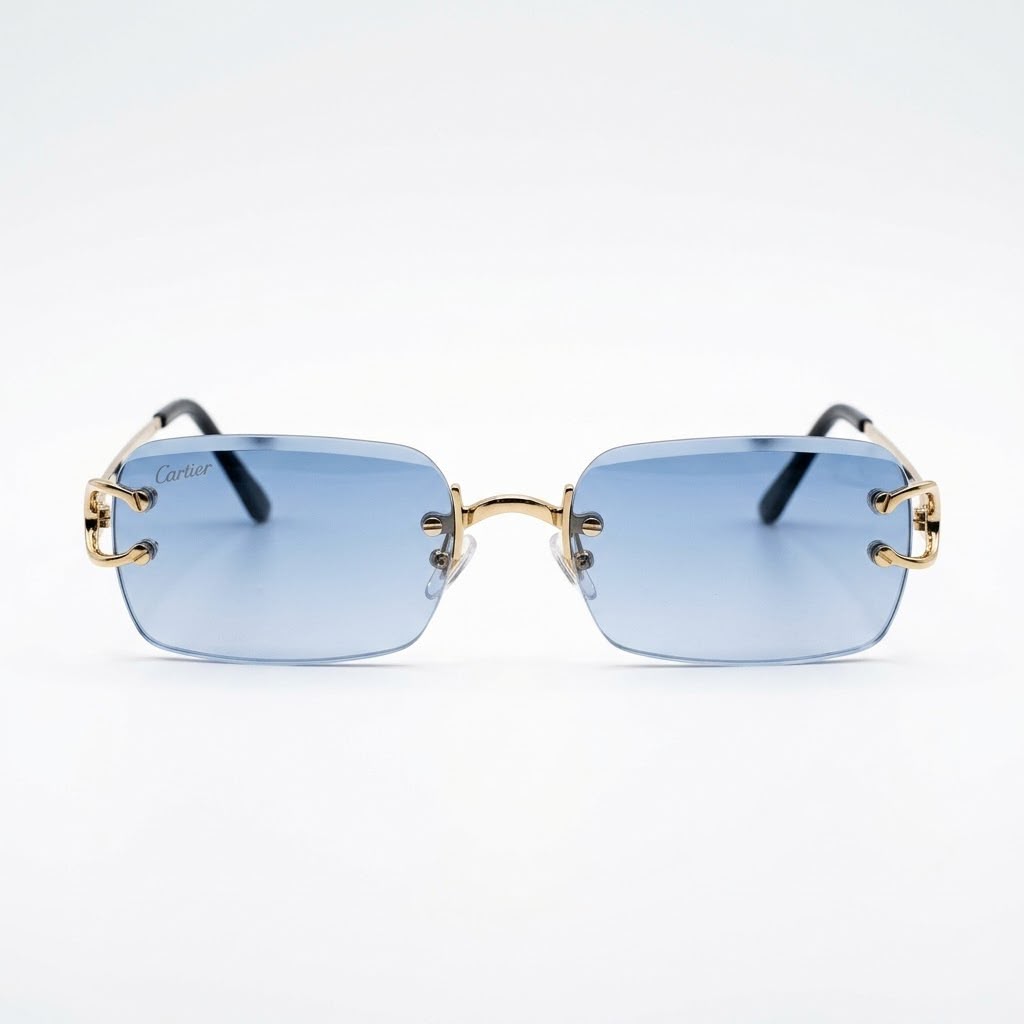 Cartier - Blue Lenses & Gold farme