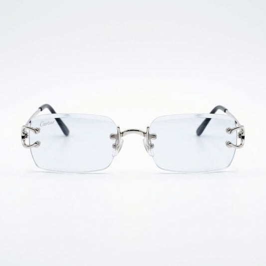 Cartier- Silver Finish / Clear Lens