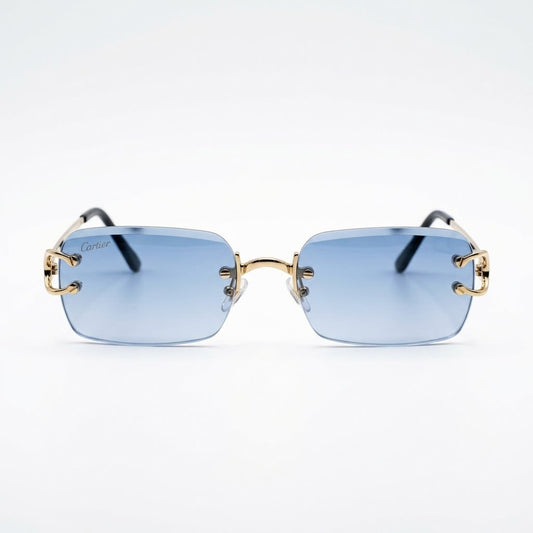 Cartier - Blue Lenses & Gold farme