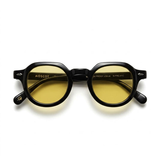 Moscot – Monture Acétate Noir & Verres Teintés Jaune